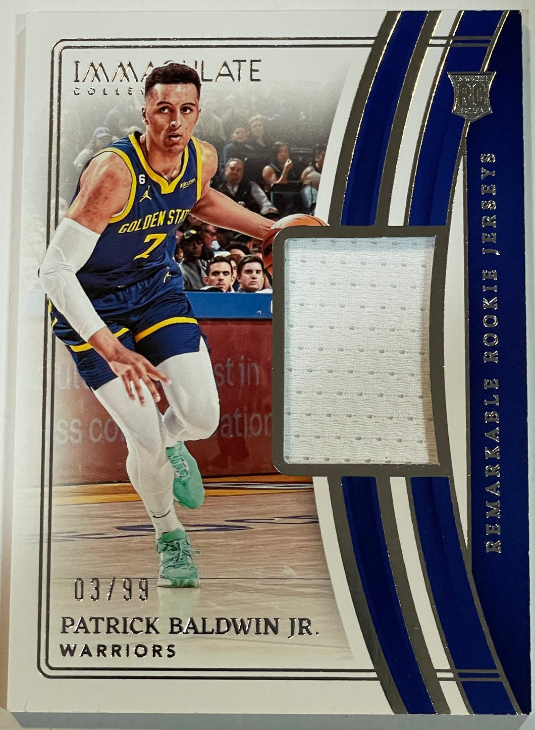 2022-23 Immaculate Patrick Baldwin Jr. Remarkable Rookie Jerseys #03/99 Warriors