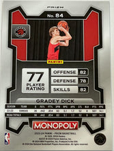 Load image into Gallery viewer, Gradey Dick [Purple] #84 2023 Panini Prizm Monopoly

