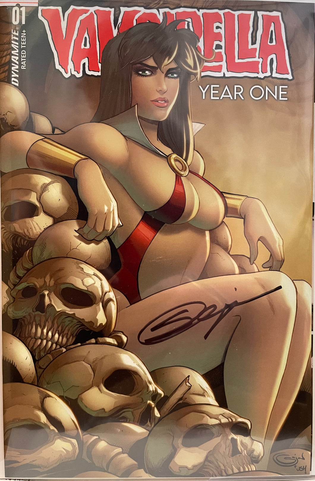 Vampirella Year One #1 Colour Sajad Shah exclusive cover signed by Sajad Shah
