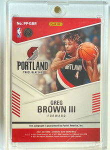2021-22 Donruss Elite Greg Brown III Red Pen Pals Rookie RC Auto #47/49