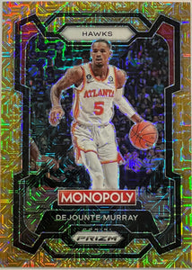 Dejounte Murray [Gold Millionaire Shimmer] #5 2023 Panini Prizm Monopoly 303/500