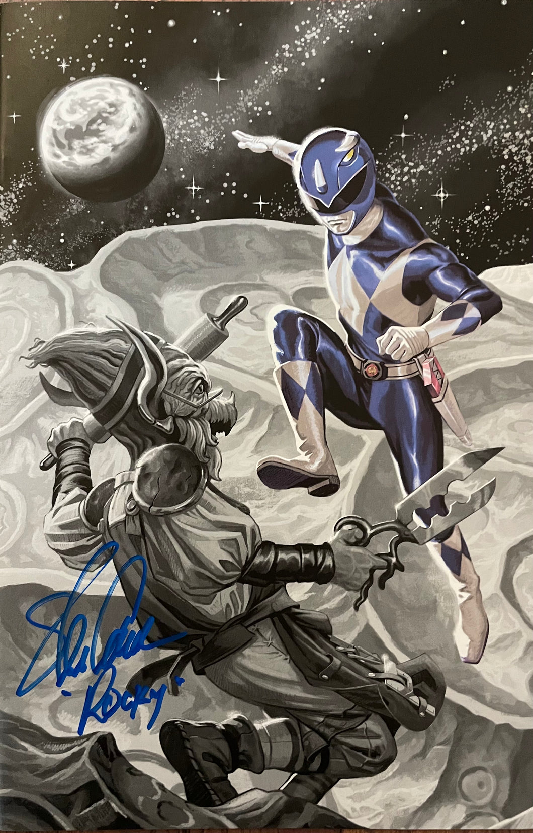 Mighty Morphin Power Rangers #50 (Exclusive virgin cover limited to 1,000) signed by Actor - Steve Cardenas (Rocky DeSantos / Red Ranger)