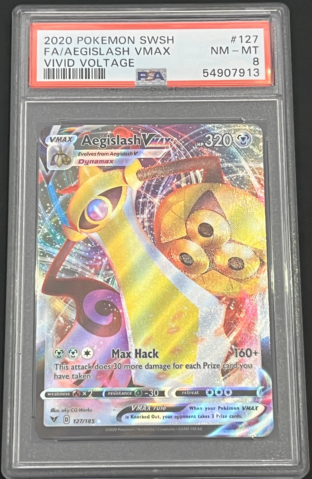 Aegislash VMAX 127 Vivid Voltage (2020) PSA NM 8