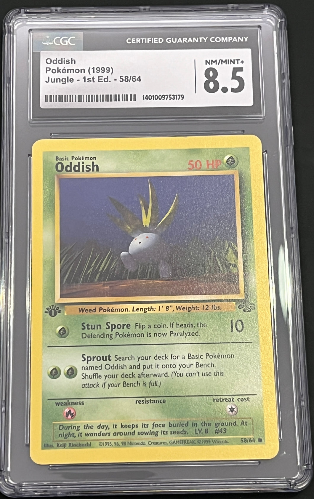 Oddish 58/64 Jungle 1st edition (1999) CGC 8.5 Near Mint