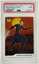 Load image into Gallery viewer, 2008 Topps Star Wars Anakin Skywalker #2 Clone Wars PSA 9 Mint
