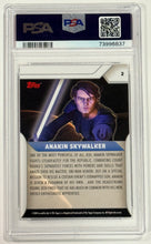 Load image into Gallery viewer, 2008 Topps Star Wars Anakin Skywalker #2 Clone Wars PSA 9 Mint
