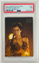 Load image into Gallery viewer, 2012 Topps Star Wars A Different Side of Leia #729 Galaxy Series 7 PSA 7 NM
