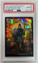 Load image into Gallery viewer, 2022 Star Wars Galaxy Leia Organa in her Boushh disguise #45 Atomic Refractor numbered 028/150 PSA 10 Gem Mint
