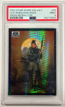 Load image into Gallery viewer, 2022 Star Wars Galaxy Leia Organa in her Boushh disguise #45 Prism Refractor numbered 11/75 PSA 9 Mint
