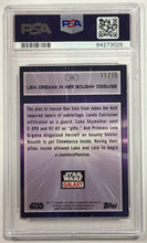 Load image into Gallery viewer, 2022 Star Wars Galaxy Leia Organa in her Boushh disguise #45 Prism Refractor numbered 11/75 PSA 9 Mint
