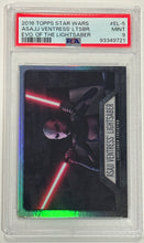 Load image into Gallery viewer, 2016 Topps Star Wars Asajj Ventress Lightsaber #EL-5 PSA 9 Mint

