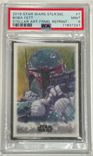 Load image into Gallery viewer, 2019 Star Wars Stellar Signatures Boba Fett #7 Art reprint No. 50/100 PSA 9 Mint
