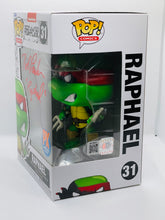 Load image into Gallery viewer, Raphael 31 Teenage Mutant Ninja Turtles PX Previews exclusive Funko Pop signed by Rob Paulsen with inscription &quot;Raphael&quot;
