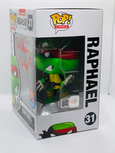 Raphael 31 Teenage Mutant Ninja Turtles PX Previews exclusive Funko Pop signed by Rob Paulsen with inscription "Raphael"
