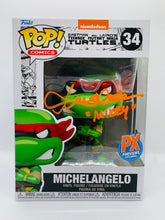 Load image into Gallery viewer, Michelangelo 34 Teenage Mutant Ninja Turtles PX Previews exclusive Funko Pop signed by Townsend Coleman with inscription &quot;Mikey&quot;

