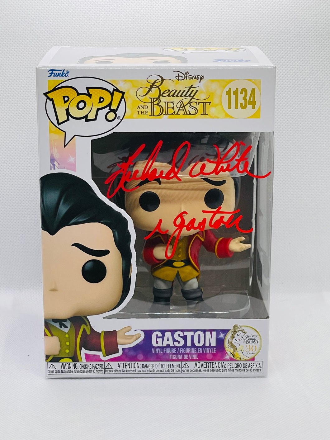 Gaston 1134 Beauty and the Beast Funko Pop signed by Richard White