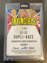 Load image into Gallery viewer, Dupli-Kate CC-22 1/50 Blood splatter - Keepsake Invincible LACC Exclusive Signagraph Hand Numbered Card /50
