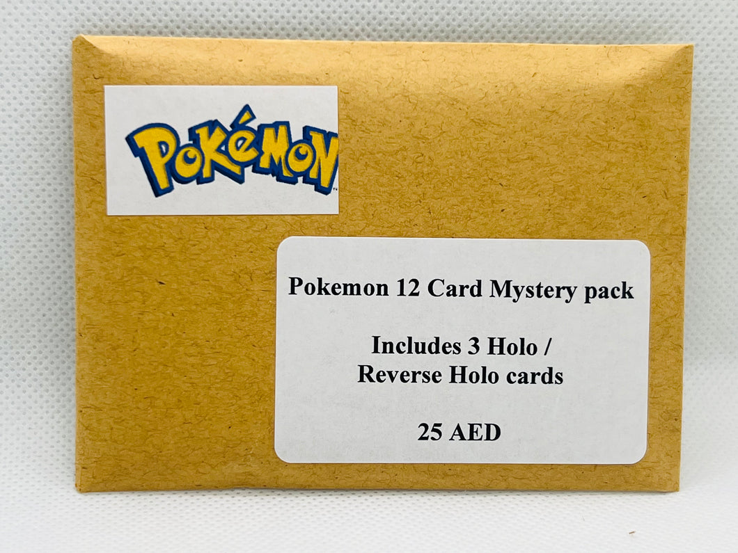 Pokemon 12 Card Mystery Pack (Includes 3 Reverse Holo / Hollo cards)