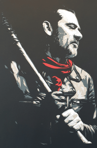 Negan and Lucille (The Walking Dead) by Rick Sharif - FRAMED - [A3 Size (297 x 420 mm) (11.7 x 16.5 in) in a FRAME]