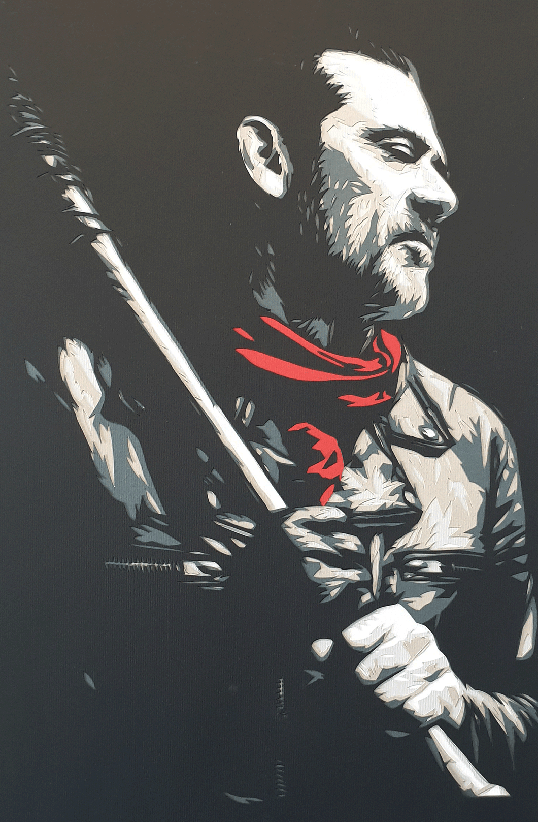 Negan and Lucille (The Walking Dead) by Rick Sharif - FRAMED - [A3 Size (297 x 420 mm) (11.7 x 16.5 in) in a FRAME]
