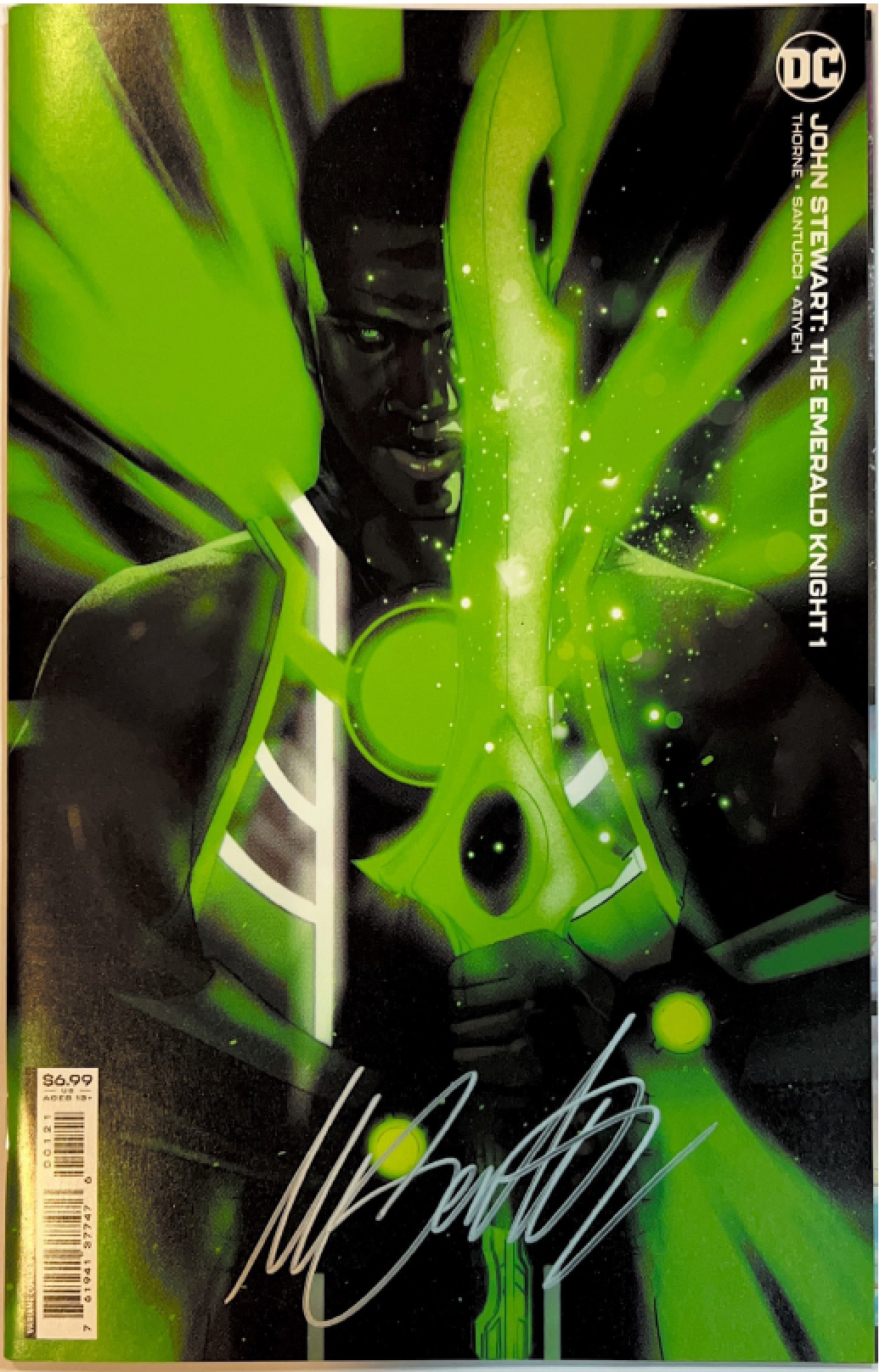 John Stewart : The Emerald Knight #1 (Jay Hero cover) signed by Marco Santucci