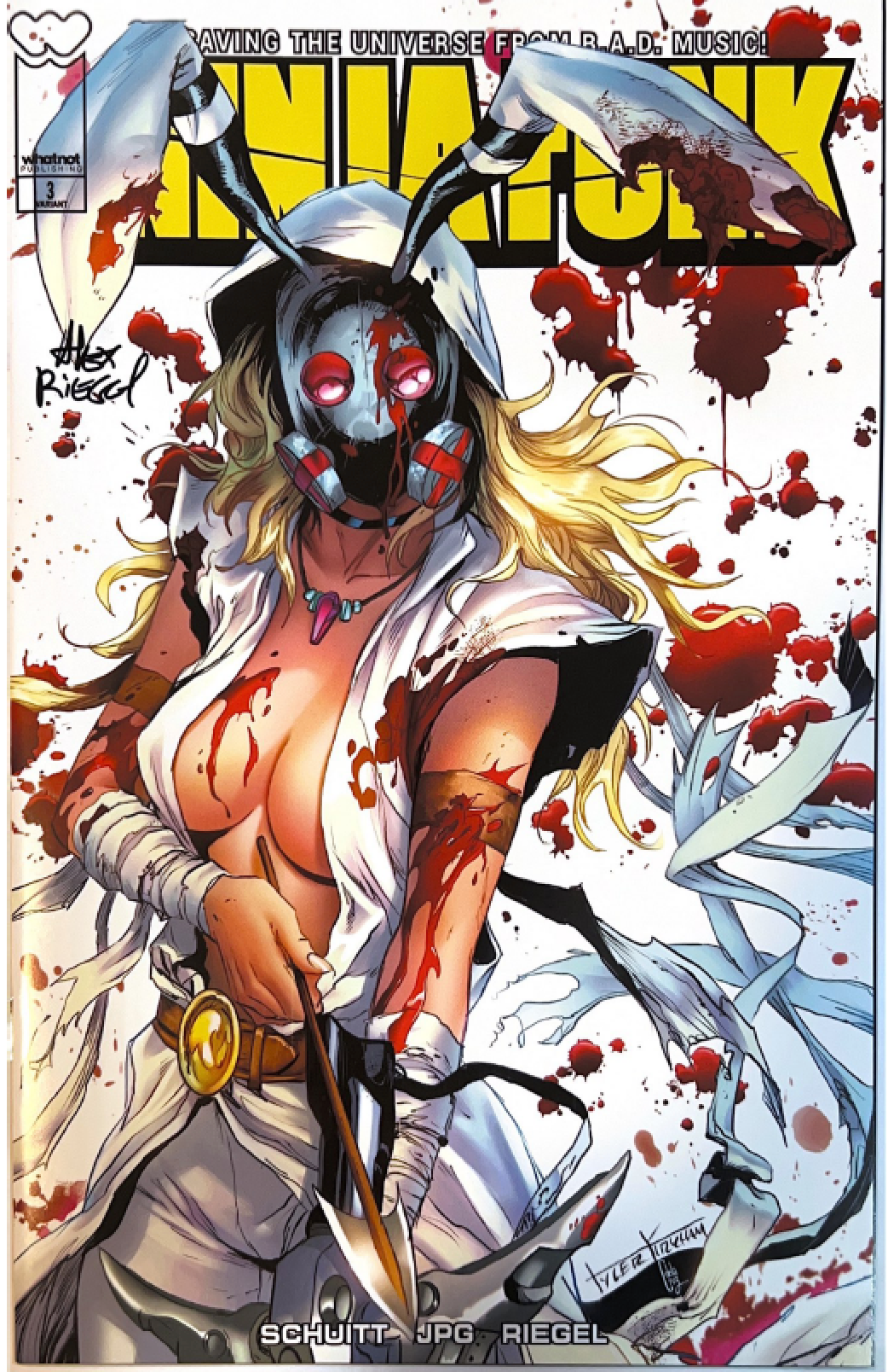 Ninja Funk #3 (Tyler Kirkham Bella Bae blood splatter exclusive) signed by Alex Riegel