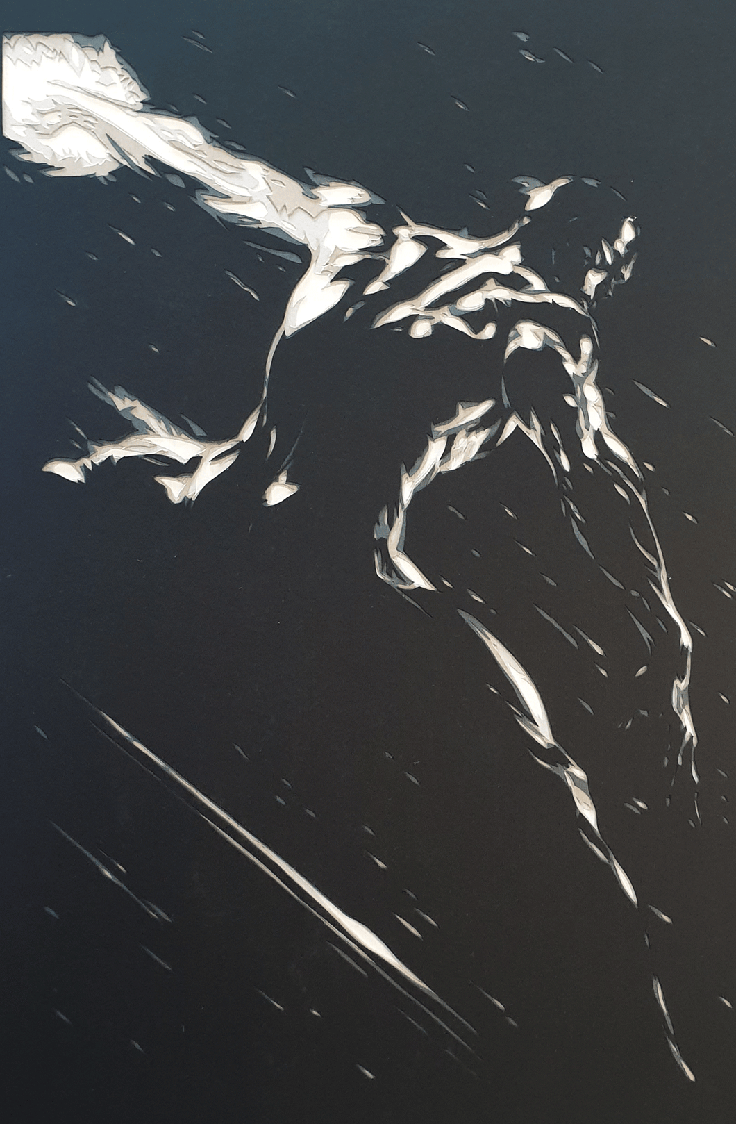 Silver Surfer (Dell'Otto Homage) by Rick Sharif [A3 Size (297 x 420 mm) (11.7 x 16.5 in)]