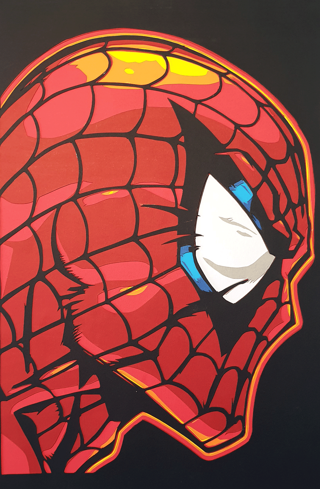 Spiderman Face off by Rick Sharif [A3 Size (297 x 420 mm) (11.7 x 16.5 in) in a FRAME]