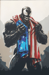 Venom Flag (Clayton Crain Homage) by Rick Sharif [A3 Size (297 x 420 mm) (11.7 x 16.5 in)]