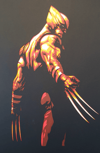 Wolverine Fire Version by Rick Sharif - FRAMED [A3 Size (297 x 420 mm) (11.7 x 16.5 in) in a FRAME]