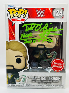 "Million Dollar Man" Ted DiBiase 124 WWE Diamond Collection Gamestop Exclusive Funko Pop signed by Ted DiBiase with HOF inscription (JSA Witnessed)