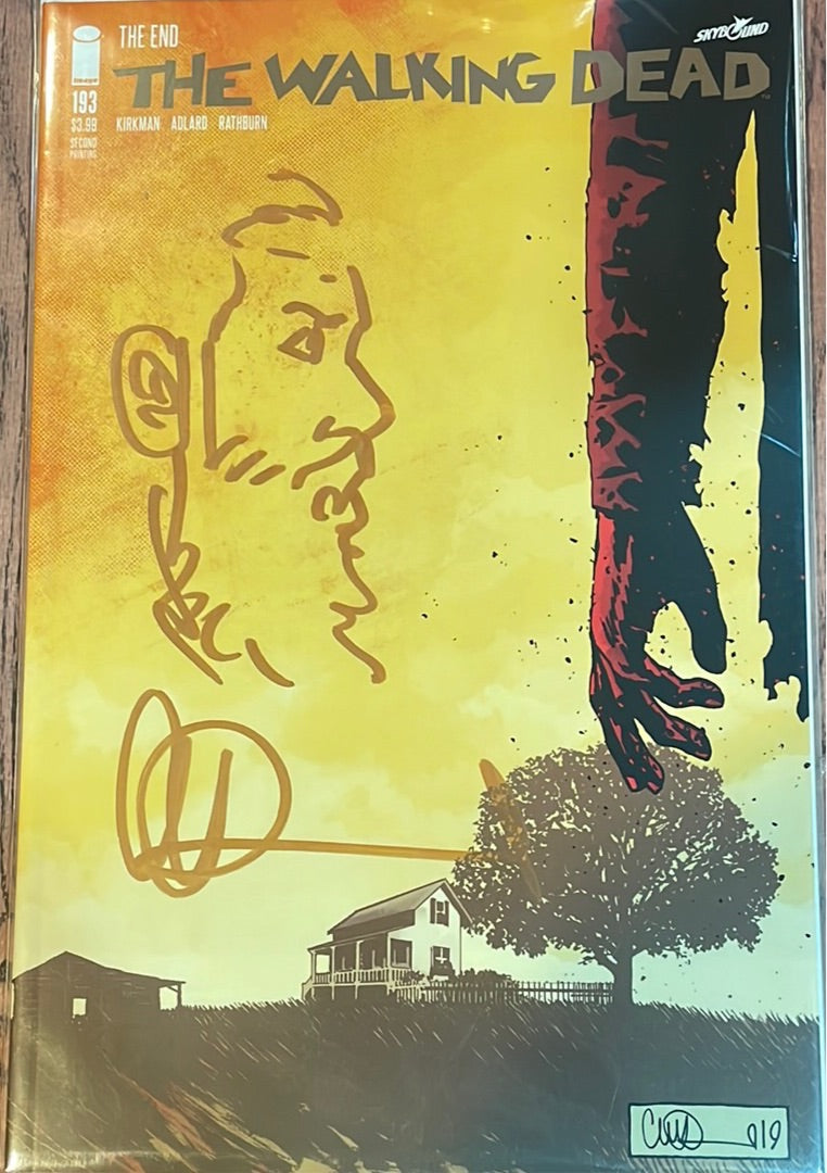 The Walking Dead #193 with Rick remarque and signed by Charlie Adlard