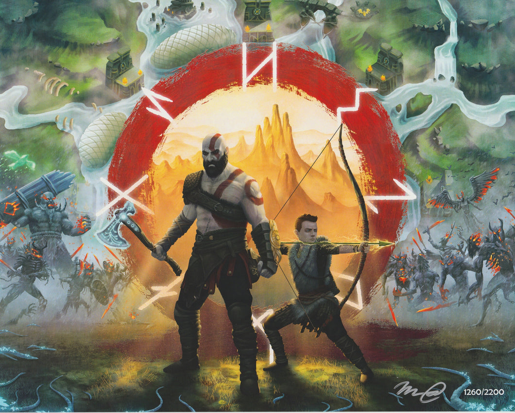 Gods of War Art Print (Kratos and Son)
