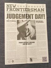 Load image into Gallery viewer, New Frontiersman Newspaper (Before Watchmen) – Promotional paper signed by Amanda Conner, Adam Hughes &amp; J G Jones.
