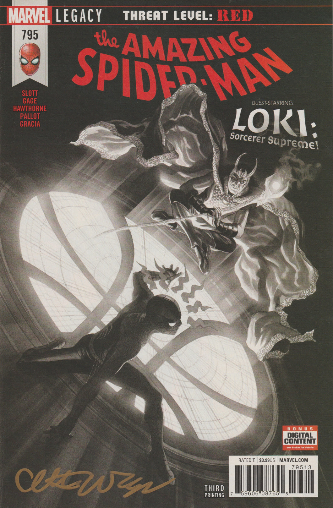 Amazing Spider-Man 795 Marvel Legacy 3rd Print signed by Christos Gage