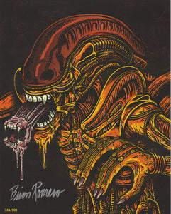 Alien Art print signed by Artist Brian Romero (number 336 of 500)