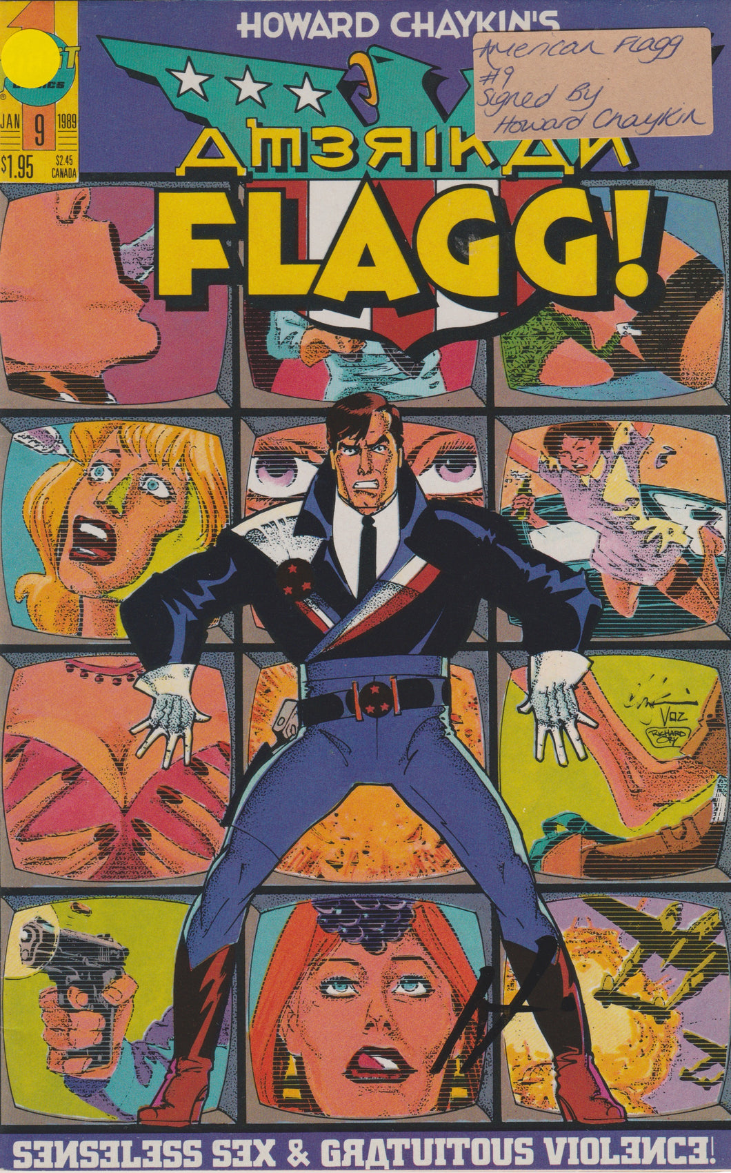 Amerikan Flagg 9 signed by Howard Chaykin