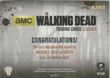 Load image into Gallery viewer, Andrew J West (Gareth) The Walking Dead signed Trading Card

