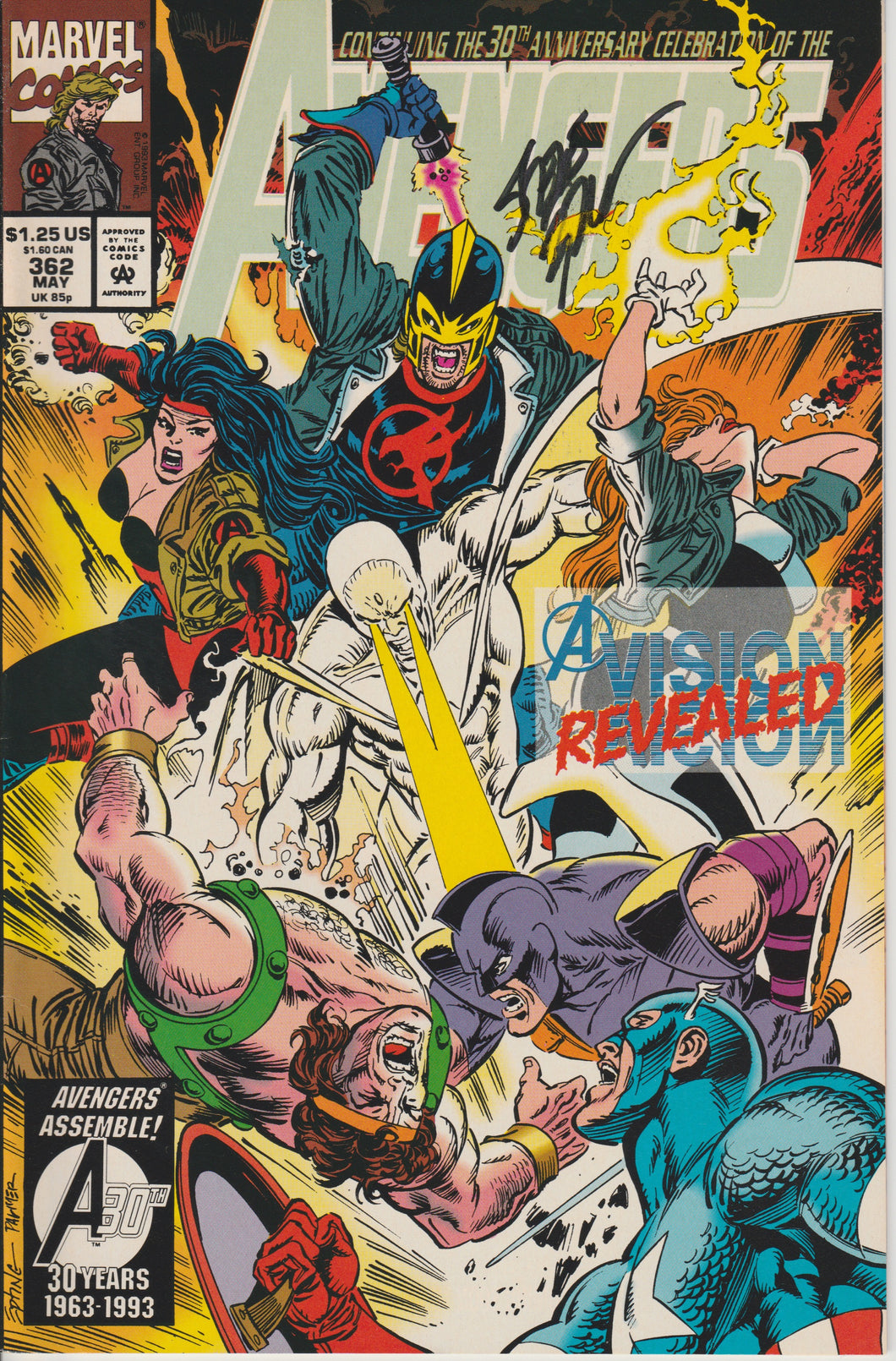 Avengers 362 signed by Steve Epting