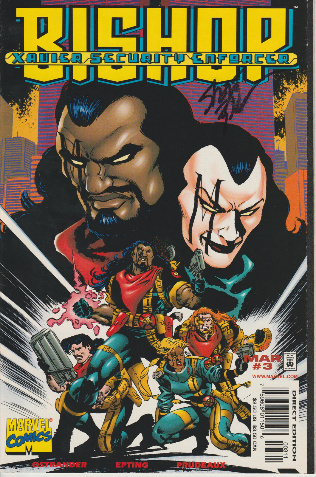 Bishop Xavier Security Enforcer 3 signed by Steve Epting