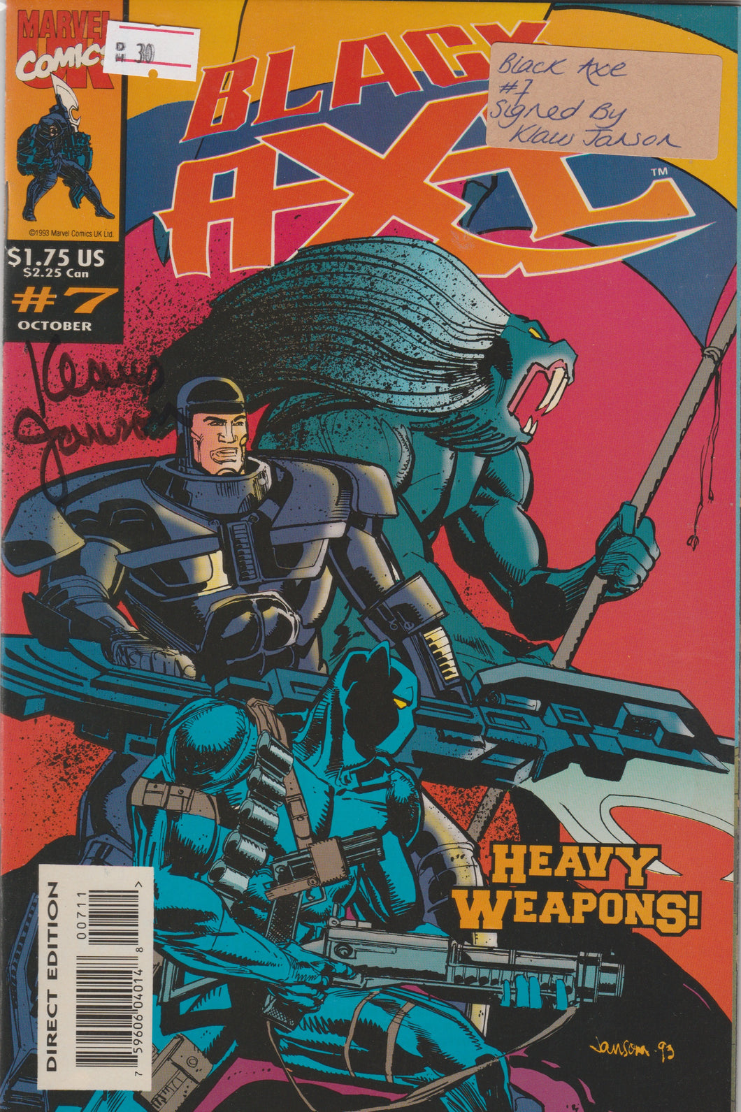 Black Axe 7 signed by Klaus Janson