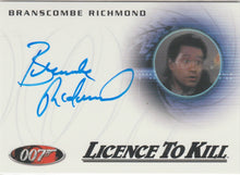 Load image into Gallery viewer, Branscombe Richmond (License to Kill) James Bond signed trading card
