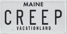 Load image into Gallery viewer, Creep License plate (Movie prop replica) as seen on the 1940&#39;s Dodge Delivery truck in the 1987 movie Creepshow 2
