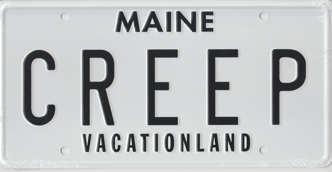 Creep License plate (Movie prop replica) as seen on the 1940's Dodge Delivery truck in the 1987 movie Creepshow 2
