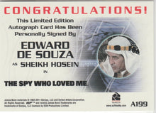 Load image into Gallery viewer, Edward De Souza as Sheikh Hosein in James Bond The Spy Who Loved Me signed trading card
