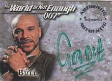 Load image into Gallery viewer, Goldie as Bull in James Bond The World is Not Enough signed trading card
