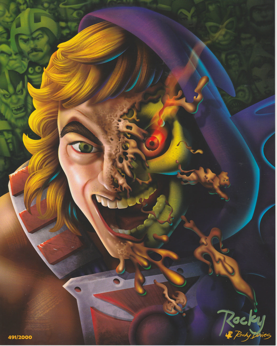 He-Man Masters of the Universe Fan Art print signed by Artist Rocky Davies limited to 2000 (number 491)