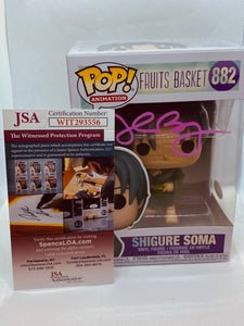 Shigure Soma 882 Fruits Basket signed by John Burgmeier in Pink with JSA CoA