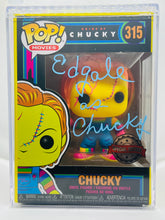 Load image into Gallery viewer, Chucky 315 Bride of Chucky (Black Light) Funko Pop signed by Ed Gale the actor who played Chucky
