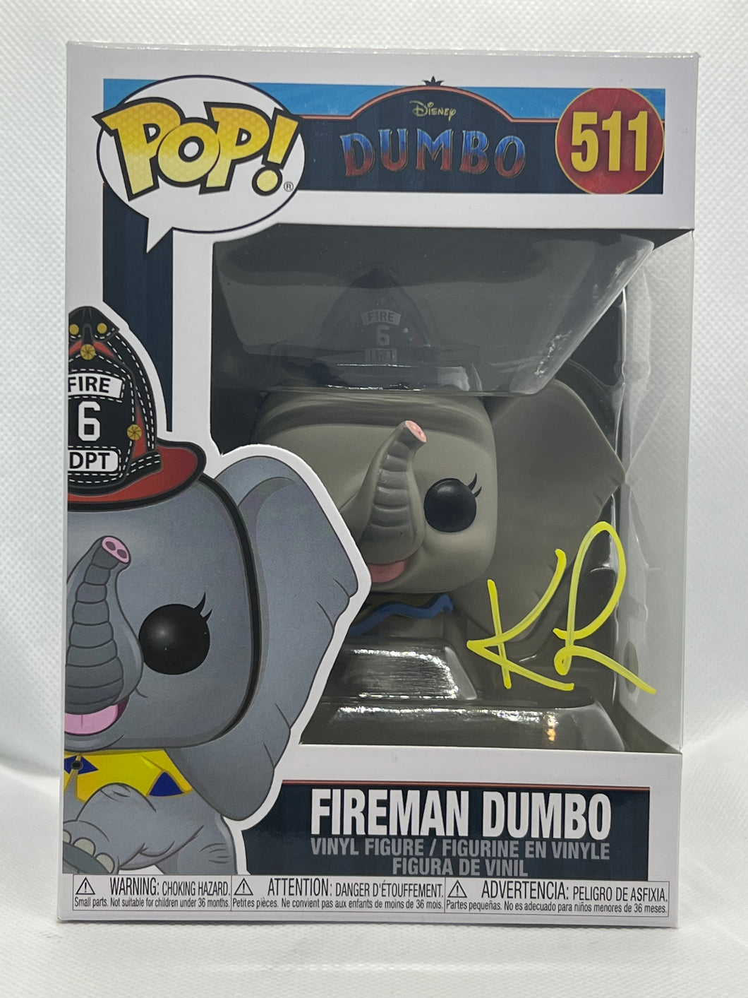 Fireman Dumbo 511 Disney's Dumbo Funko Pop signed by Katie Leigh
